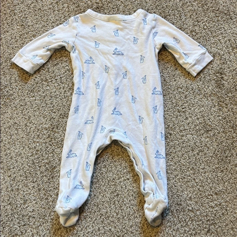 Janie and Jack One Piece Button Up Pajama Sleeper Size 3-6 Mo 100% Cotton